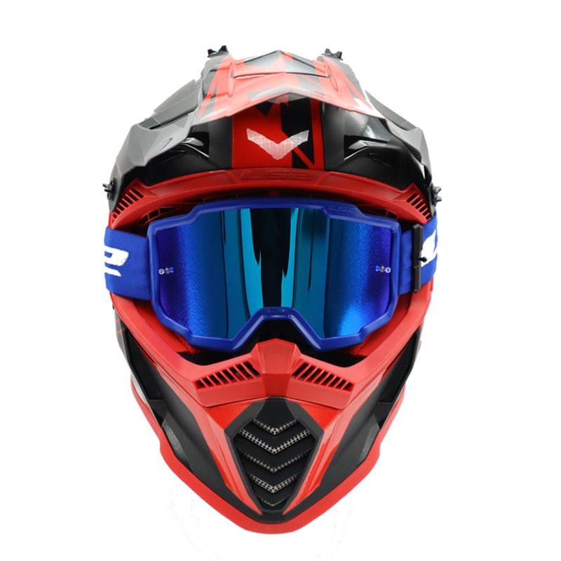 LS2 CHARGER GOGGLES MOTOKROS GÖZLÜK (IRIDIUM CAMLI) MAVİ