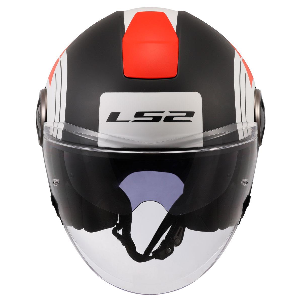 LS2 CLASSY DISKO MAT SİYAH-KIRMIZI-BEYAZ KASK