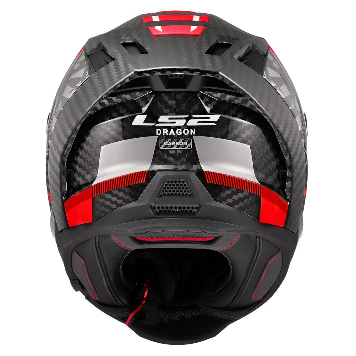 LS2 DRAGON KARBON TRAX KIRMIZI KASK