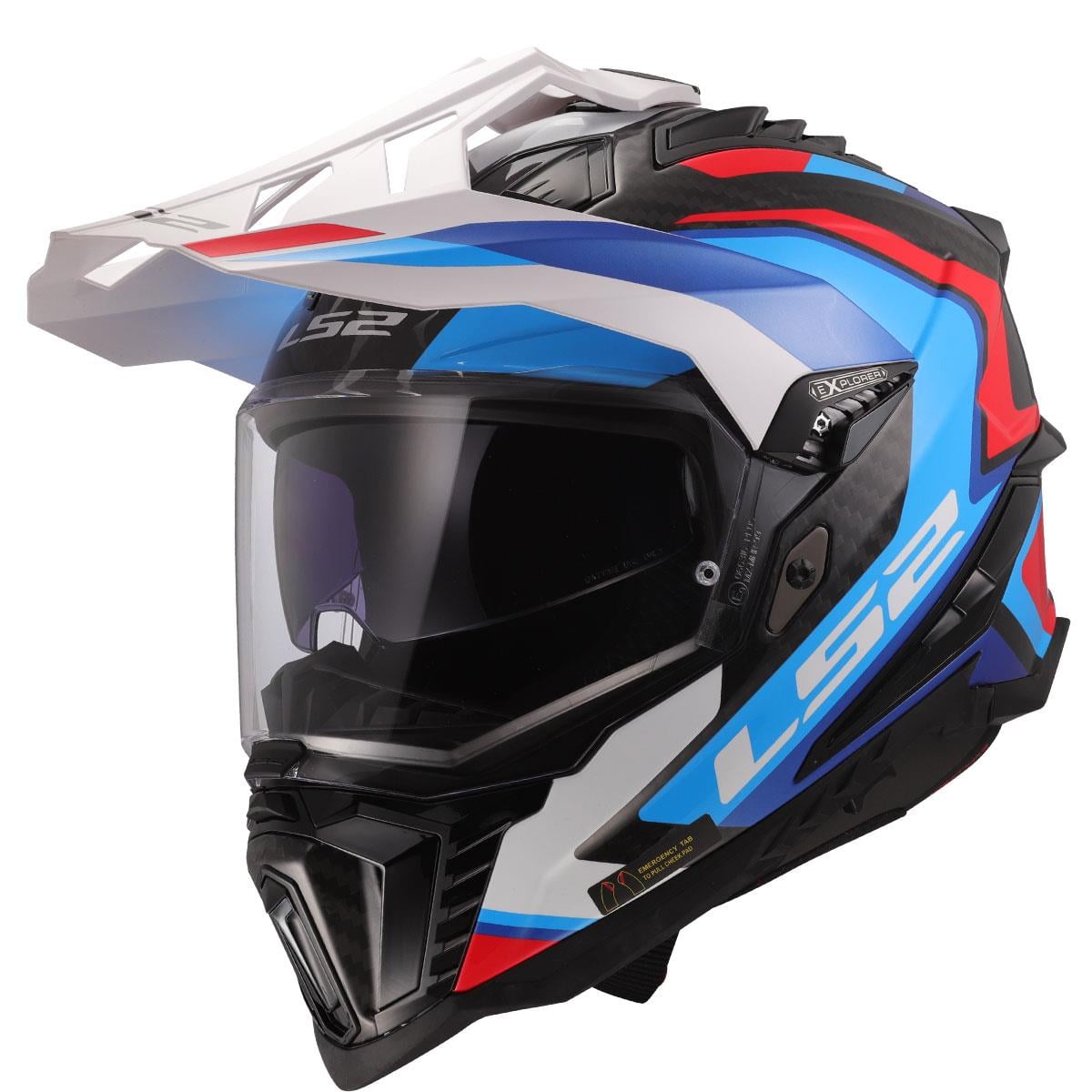 LS2 EXPLORER C KARBON FRONTIER II BEYAZ-MAVİ KASK