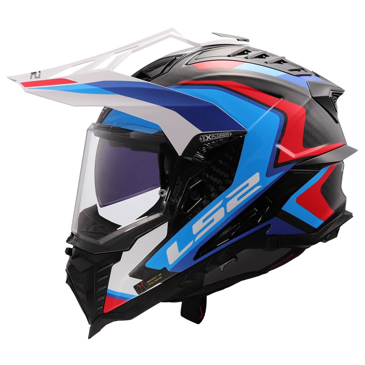 LS2 EXPLORER C KARBON FRONTIER II BEYAZ-MAVİ KASK