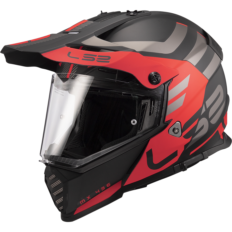 LS2 PIONEER EVO ADVENTURER MAT SİYAH-KIRMIZI KASK