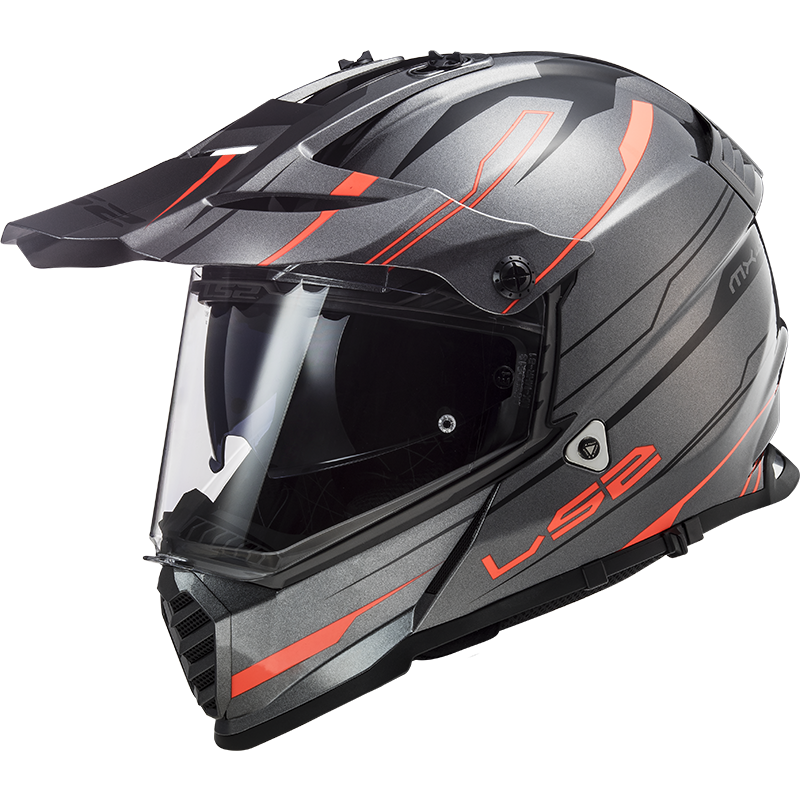 LS2 PIONEER EVO KNIGHT TITANIUM-TURUNCU KASK