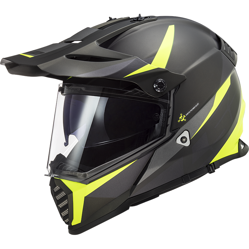 LS2 PIONEER EVO ROUTER MAT SİYAH-NEON SARI KASK