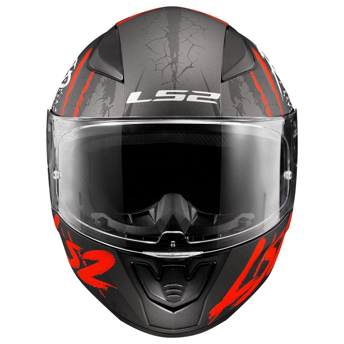 LS2 RAPID 2 RAVEN MAT SİYAH-BEYAZ-KIRMIZI KASK