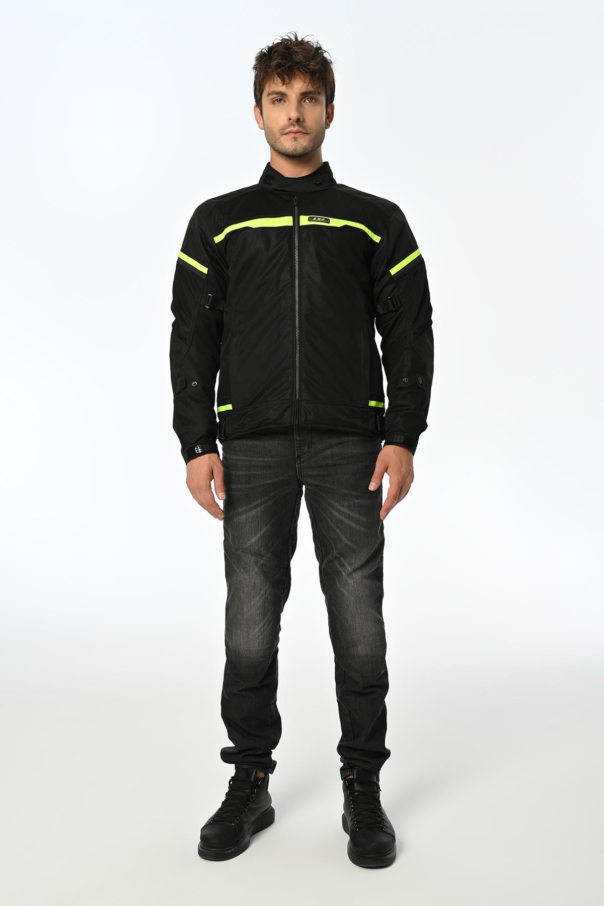 LS2 RIVA MONT SİYAH-NEON SARI