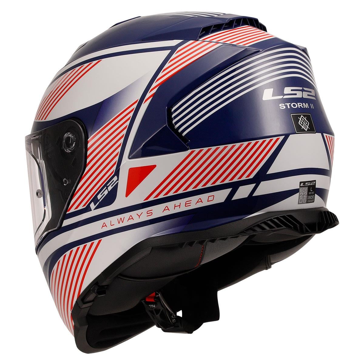 LS2 STORM 2 DODGER BEYAZ-NAVY MAVİ KASK