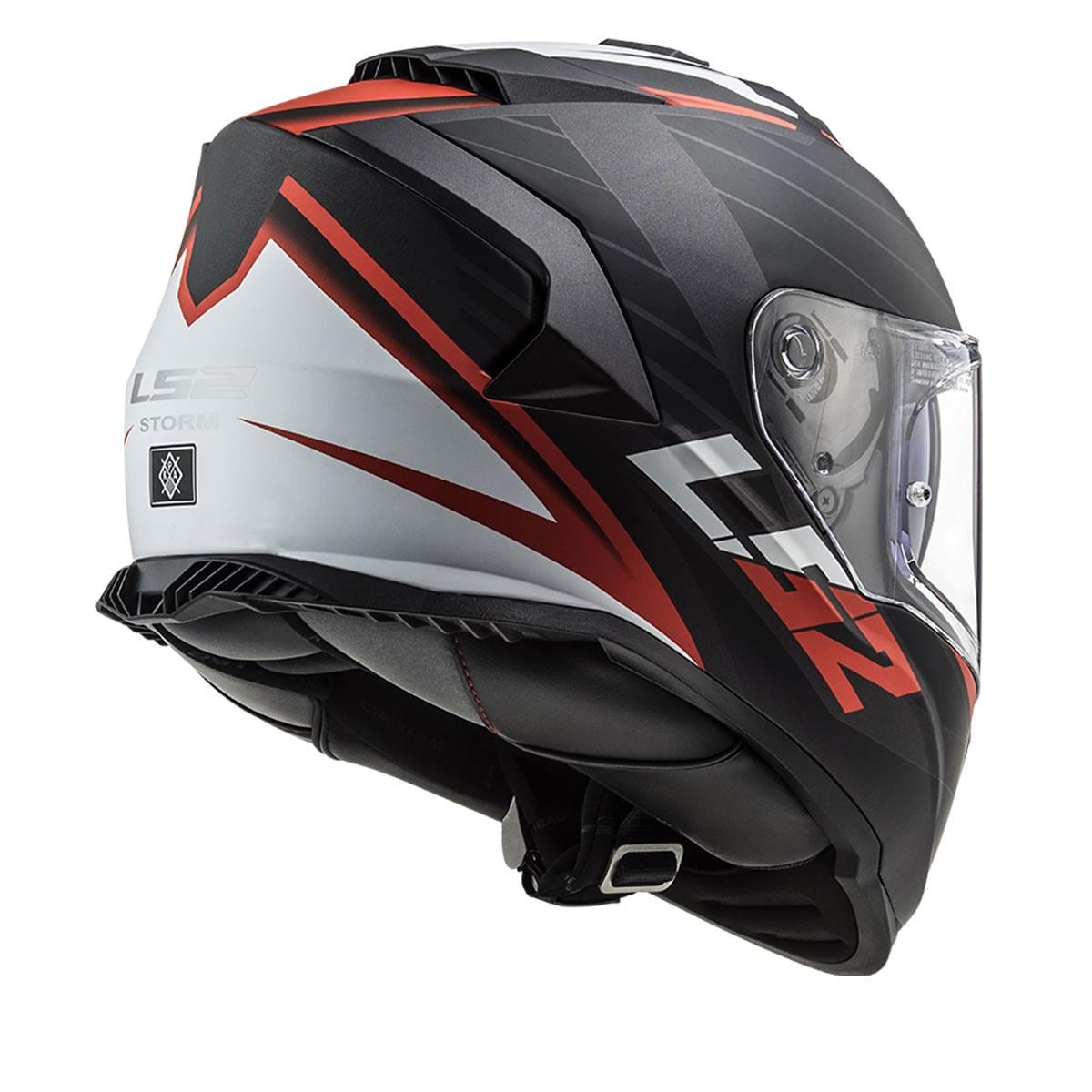 LS2 STORM 2 NERVE MAT SİYAH-KIRMIZI KASK