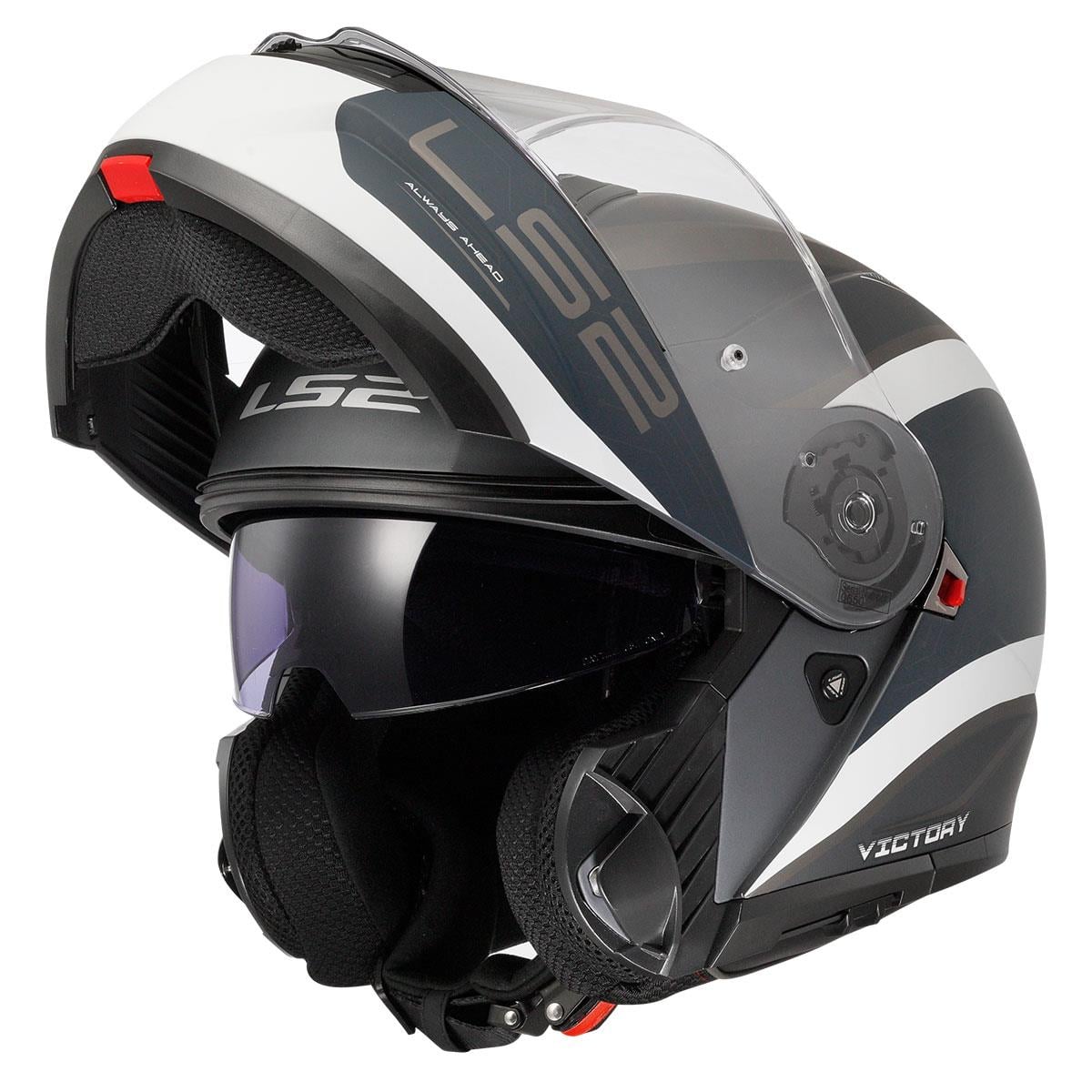 LS2 STROBE 2 VICTORY MAT GRİ-MAVİ-KUM KASK