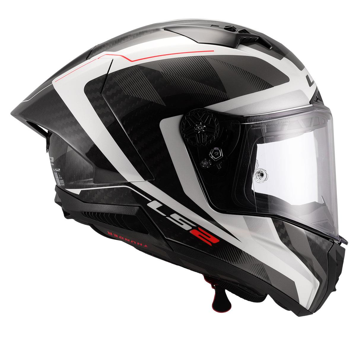 LS2 THUNDER KARBON GP AERO RAUTE BEYAZ-GRİ KASK
