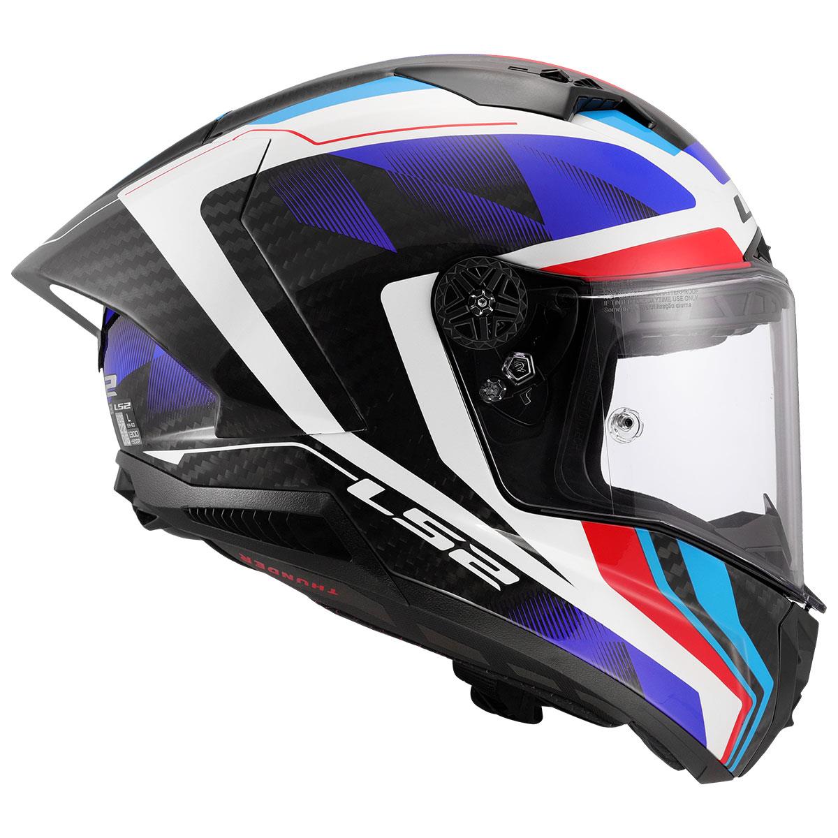 LS2 THUNDER KARBON GP AERO RAUTE MAVİ-KIRMIZI KASK