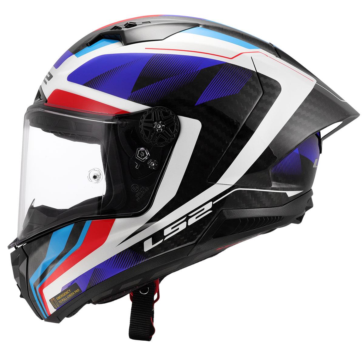 LS2 THUNDER KARBON GP AERO RAUTE MAVİ-KIRMIZI KASK