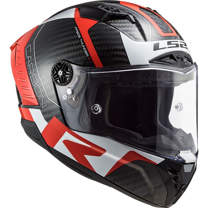 LS2 THUNDER KARBON RACING 1 KIRMIZI-BEYAZ KASK