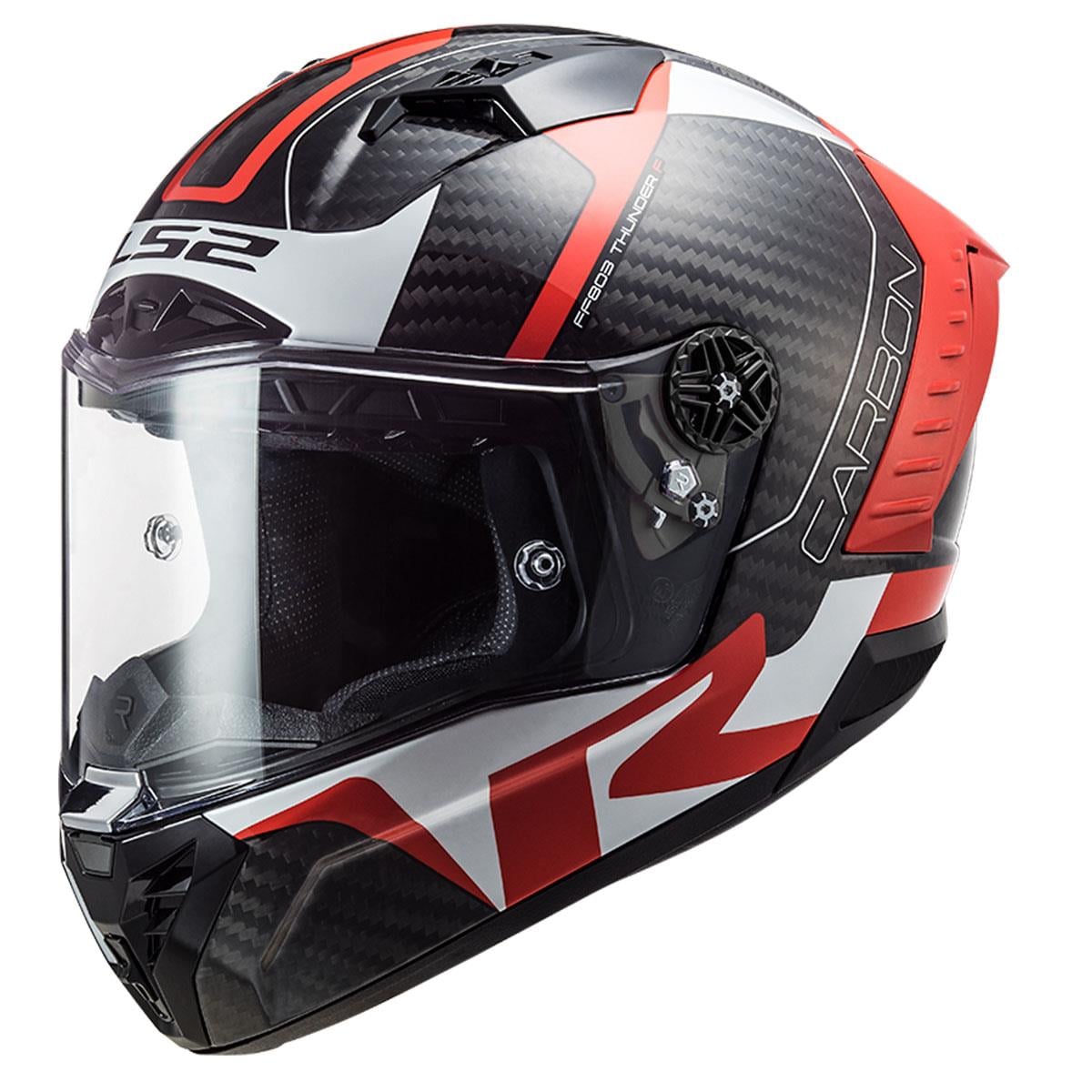 LS2 THUNDER KARBON RACING 1 KIRMIZI-BEYAZ KASK