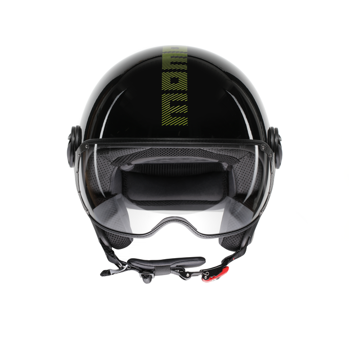 MOMO KASK/ FGTR CLASSIC STRIPES BLK YLW FLUO