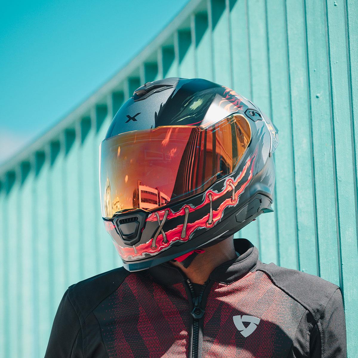 NEXX Y.100R NIGHT RIDER MAT TITANIUM KASK