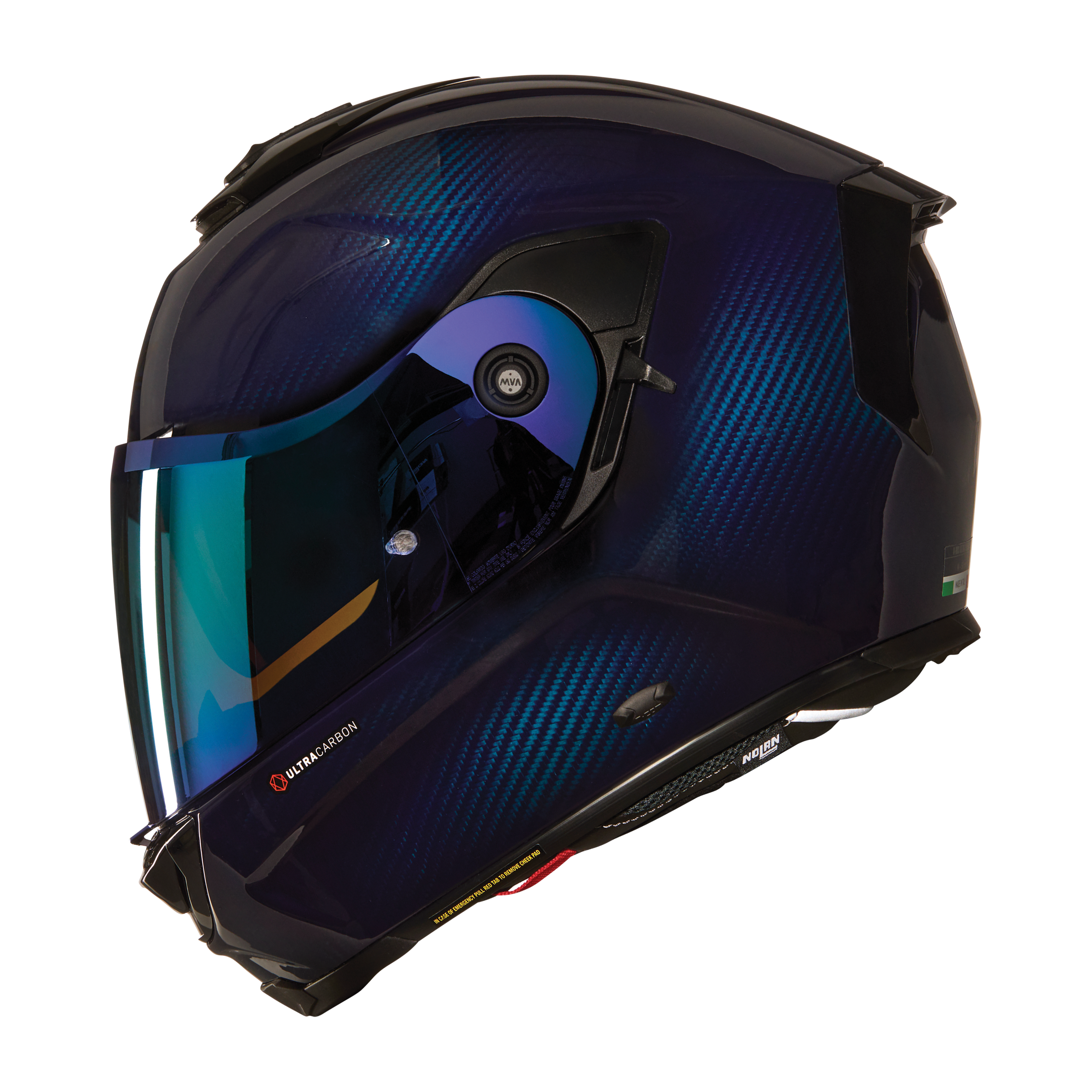 NOLAN X-903 ULTRA LIQUIDO  328 KARBON KAPALI KASK PARLAK MAVİ