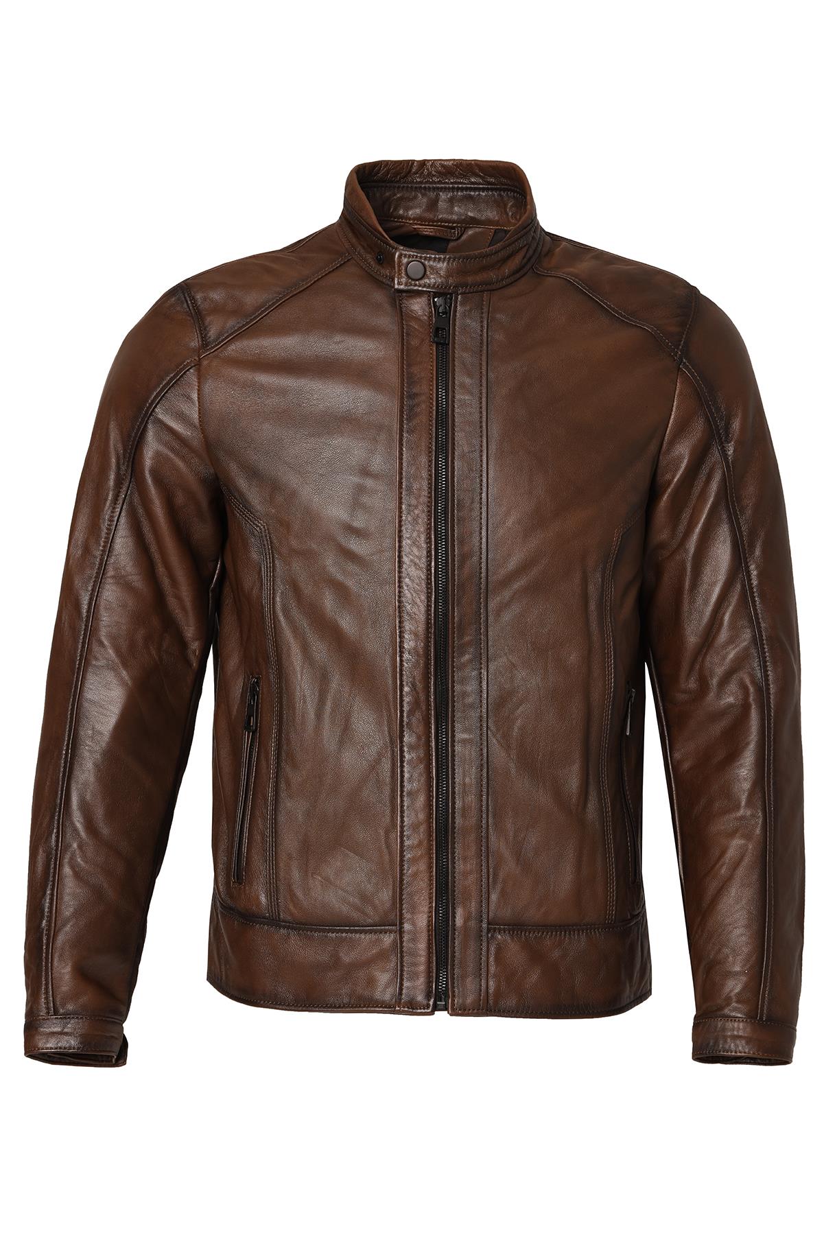 VEXO MOTO DERİ MONT ANTİK KAHVE