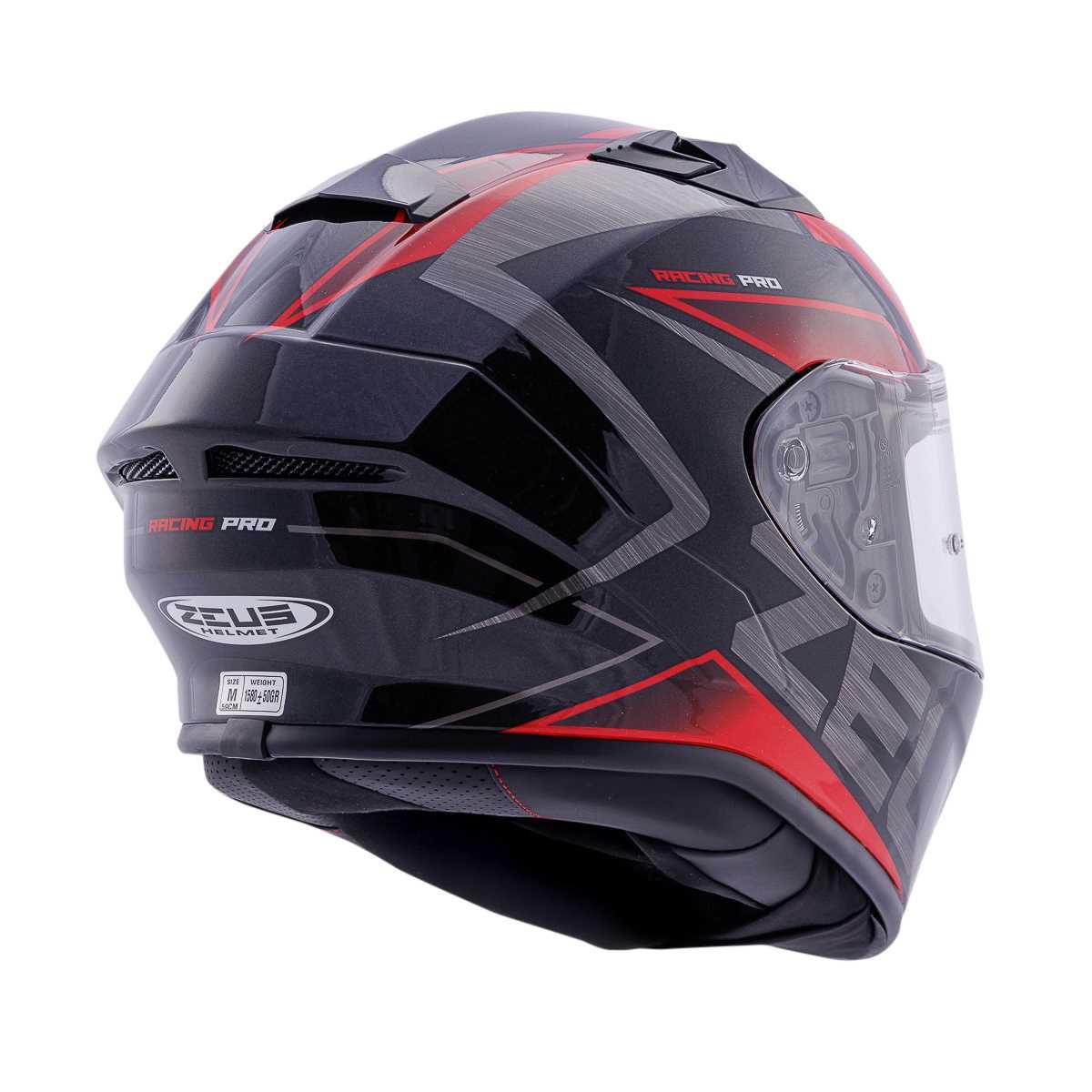 ZEUS KASK/ZS-826 PEARL BLACK BK3 RED