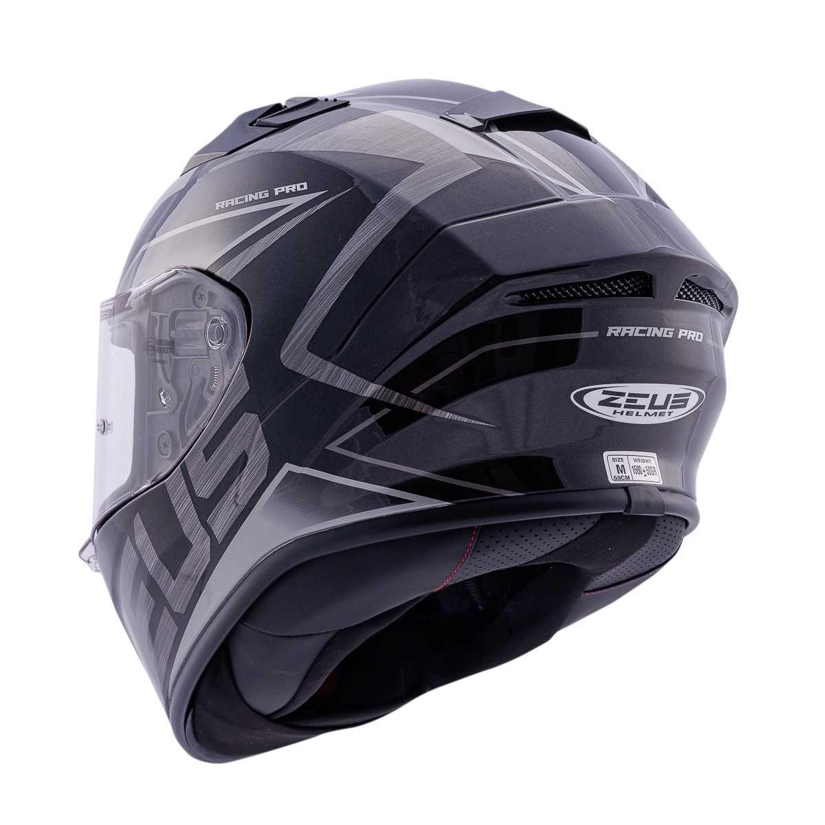 ZEUS KASK/ZS-826 PEARL BLACK BK3 SILVER