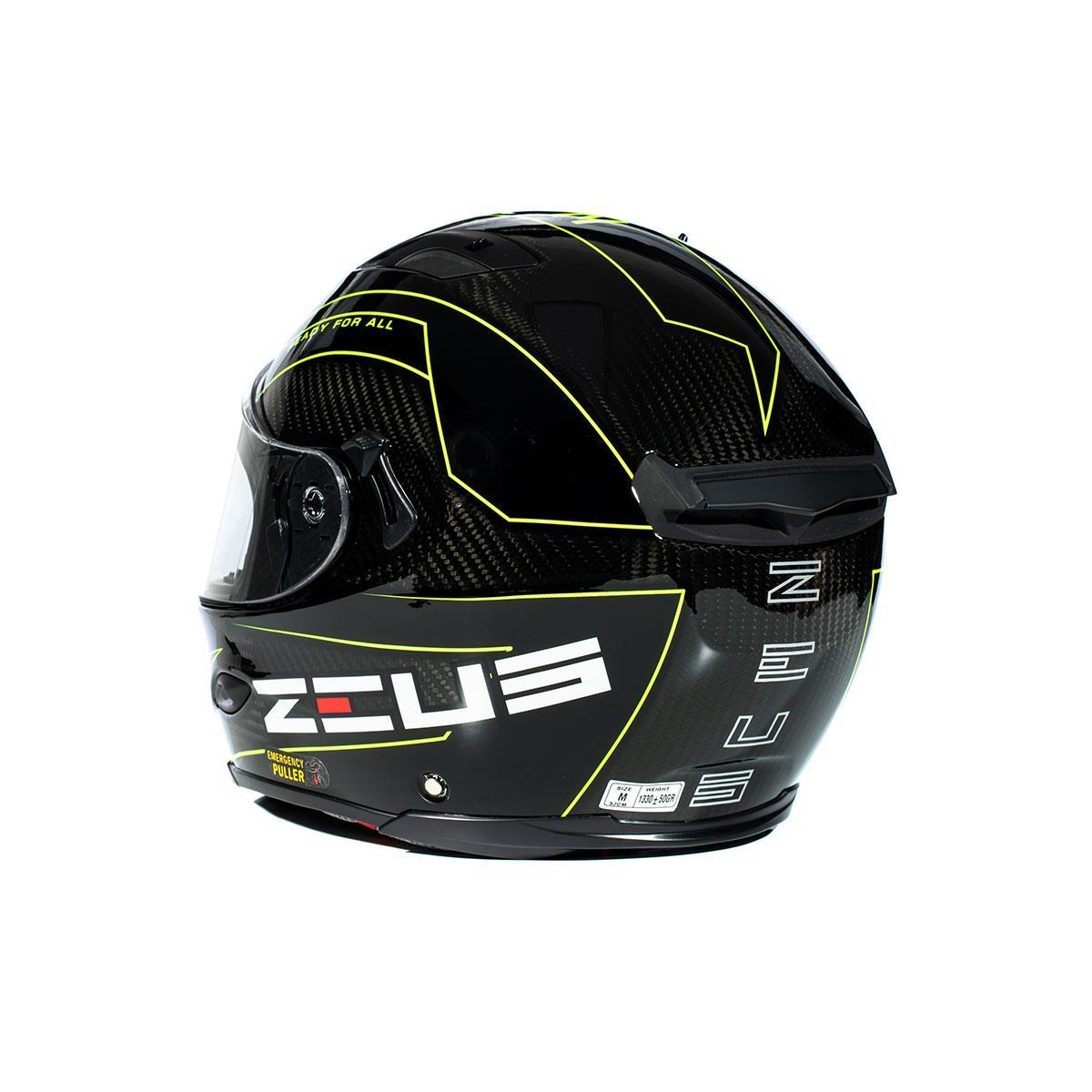 Zeus ZS-1800B Gloss Carbon AM8 Fluo Yellow Kapalı Kask