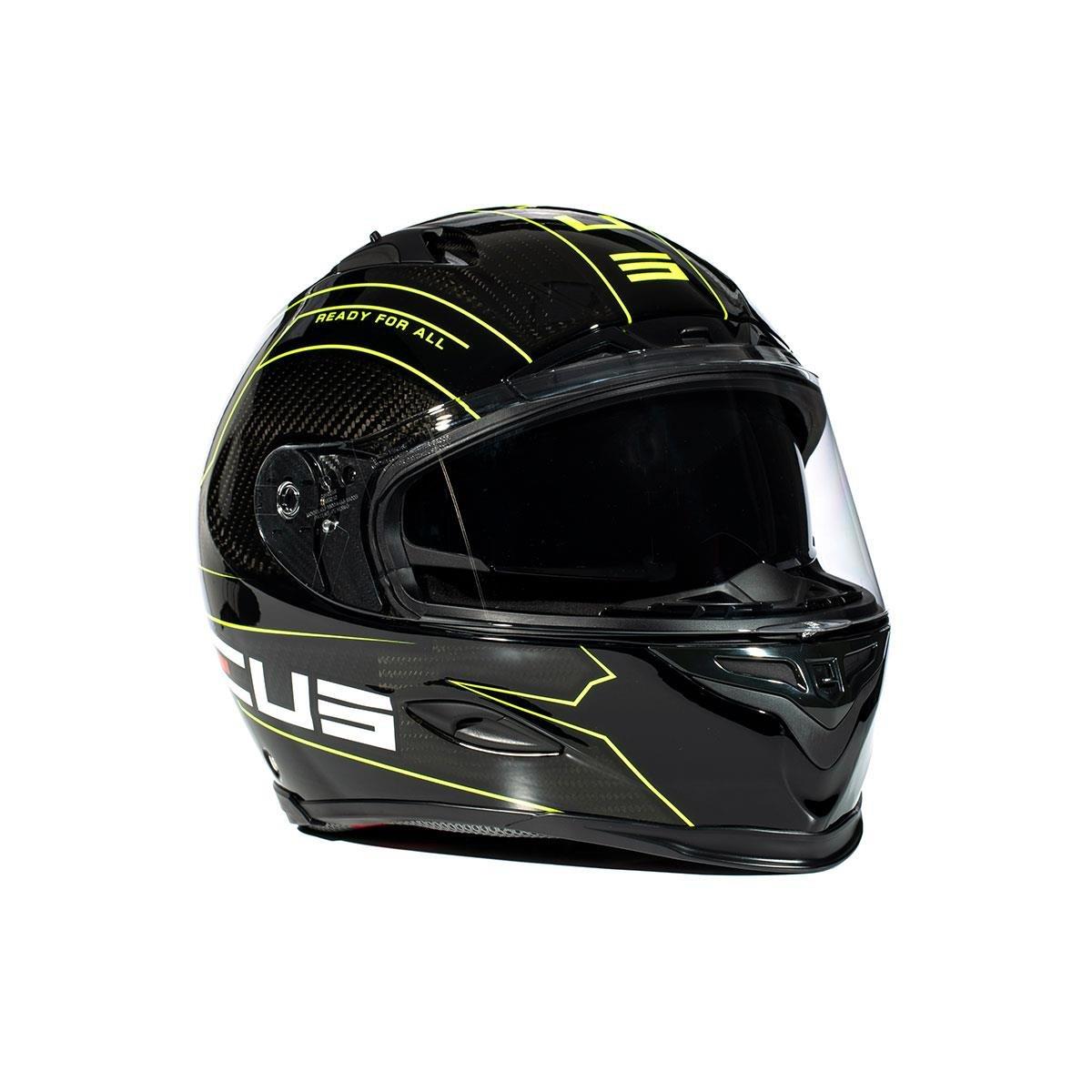 Zeus ZS-1800B Gloss Carbon AM8 Fluo Yellow Kapalı Kask