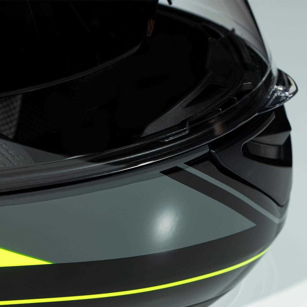 Zeus ZS-3050 BE7 Grey Fluo Yellow Çene Açılır Kask