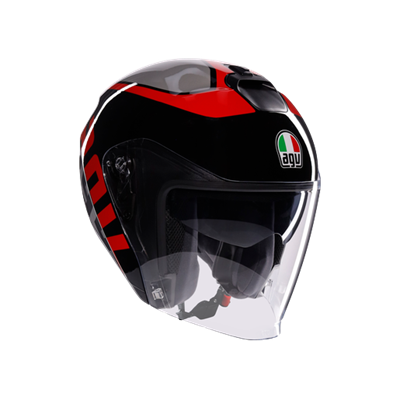 Agv irides Valenza Matt Grey Blk Red Açık Kask