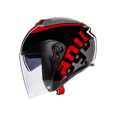 Agv irides Valenza Matt Grey Blk Red Açık Kask