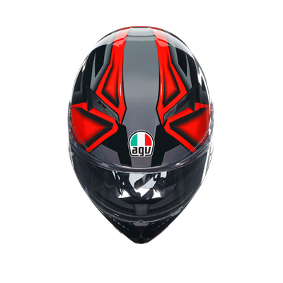 Agv K3 Compound Black Red Kapalı Kask
