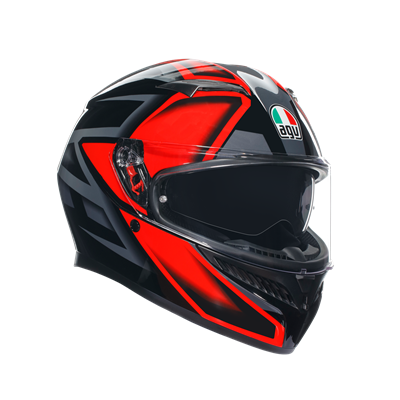 Agv K3 Compound Black Red Kapalı Kask
