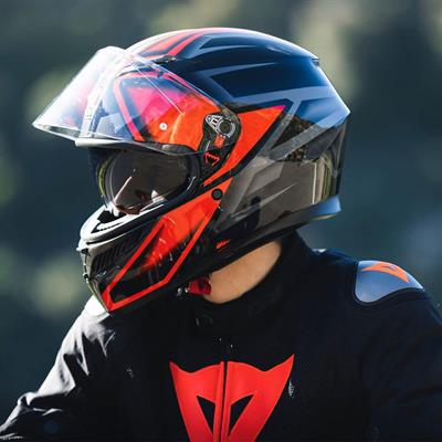 Agv K3 Compound Black Red Kapalı Kask