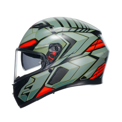 Agv K3 Decept Matt Black Green Red Kapalı Kask