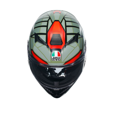 Agv K3 Decept Matt Black Green Red Kapalı Kask
