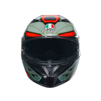 Agv K3 Decept Matt Black Green Red Kapalı Kask