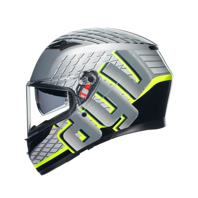 Agv K3 Fortify Grey Blk Yellow Fluo Kapalı Kask