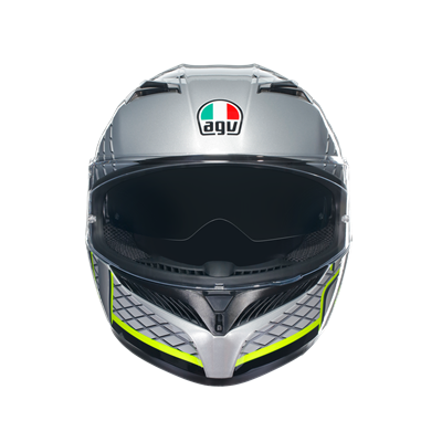 Agv K3 Fortify Grey Blk Yellow Fluo Kapalı Kask