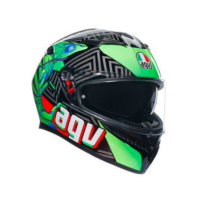 Agv K3 Kamaleon Black Red Green Kapalı Kask