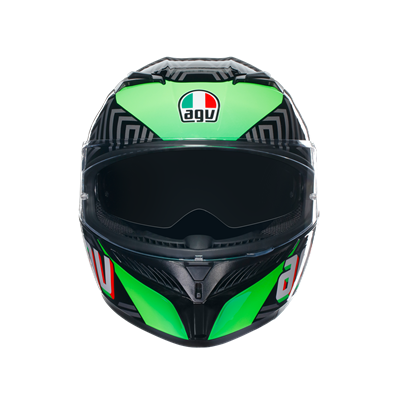 Agv K3 Kamaleon Black Red Green Kapalı Kask