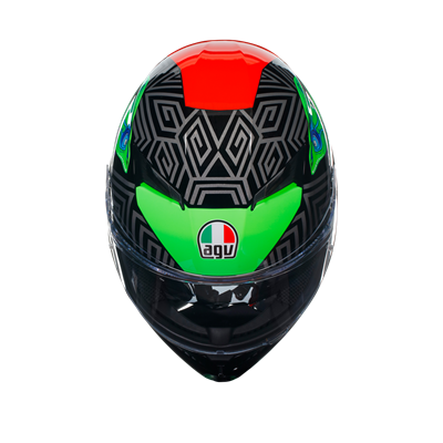 Agv K3 Kamaleon Black Red Green Kapalı Kask