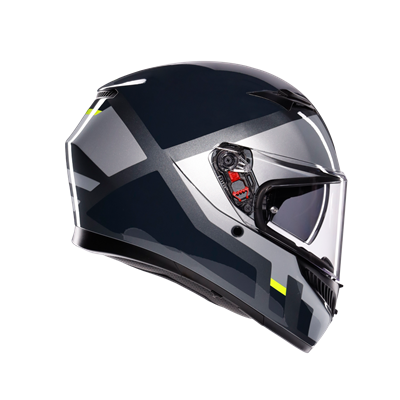 Agv K3 Mplk Shade Grey Yellow Fluo Kapalı Kask