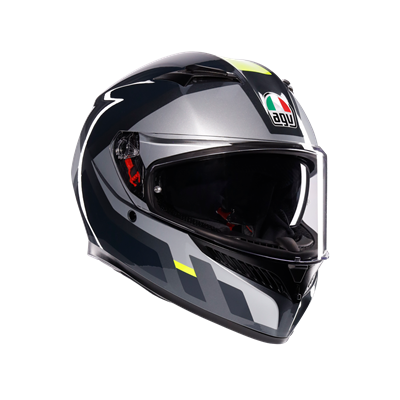 Agv K3 Mplk Shade Grey Yellow Fluo Kapalı Kask
