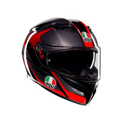 Agv K3 Mplk Striga Black Grey Red Kapalı Kask