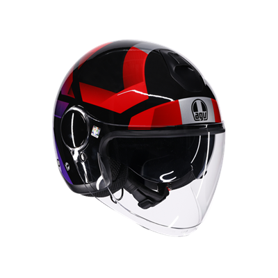 AGV KASK/ ETERES CAMOGLI BLACK/RED/PURPLE