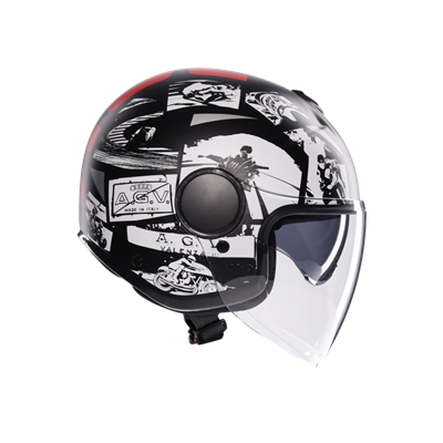 AGV KASK/ ETERES HISTORY MATT BLACK WHITE RED MO136