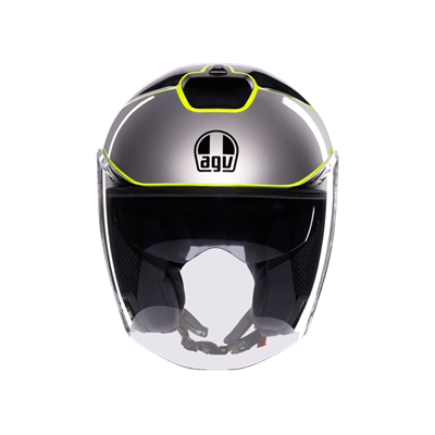 AGV KASK/IRIDES DAVAO BLACK  GREY YELLOW FLUO.