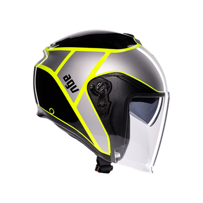 AGV KASK/IRIDES DAVAO BLACK  GREY YELLOW FLUO.
