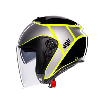 AGV KASK/IRIDES DAVAO BLACK  GREY YELLOW FLUO.