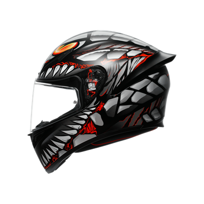 AGV KASK/K1 S E2206 LYZARD MATT BLACK GREY RED CONFİGURATİON