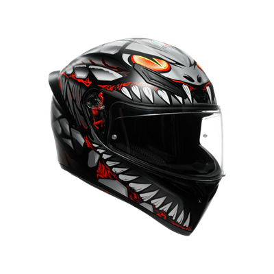 AGV KASK/K1 S E2206 LYZARD MATT BLACK GREY RED CONFİGURATİON